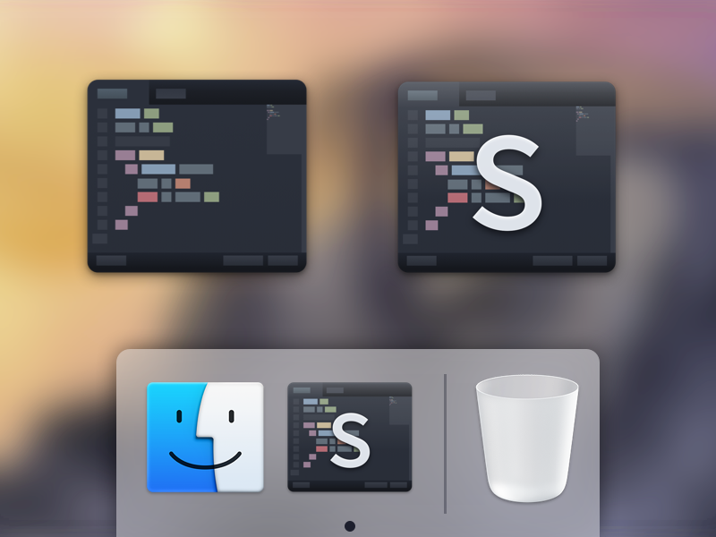 WIP - Sublime Text Replacement Icon sublime text 2 3 replacement icon yosemite wip finder trash dock base16