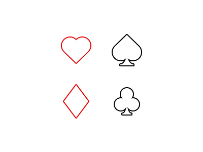 Simple Playing Card Icons card clubs diamonds hearts minimalistic simple spades