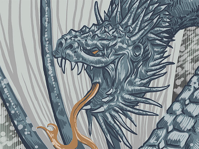 Dragon photoshop poster screenprint