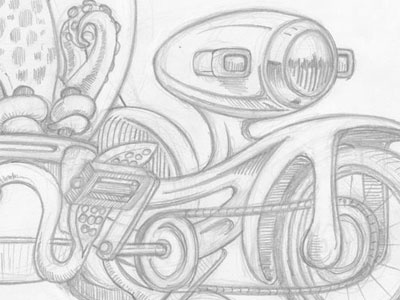 Squid Cycle drawing illustration pencil squid