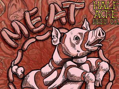 Meat Wave beer label meat photoshop pig