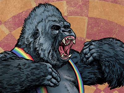 Gorilla Suspenders drawing gorilla illustration ink photoshop suspenders