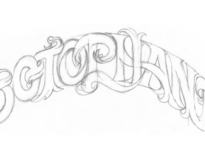 Octophant Masthead ligature madness pencil sketch swash typography