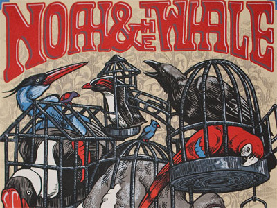 Noah & the Whale birds illustration poster screenprint