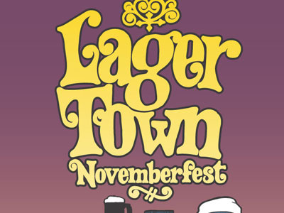 Lager Town beer custom half acre hand drawn typography