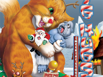 Big Hugs 2011 beer cat illustration label photoshop santa yeti