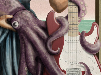 New Squid 'N' Strat illustration painting photoshop squid