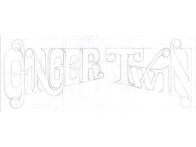 Ginger Twin Head beer custom type label pencil