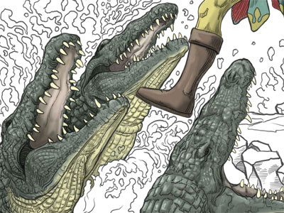Sad Go Lucky Crocs crocodiles illustration sketchbook pro