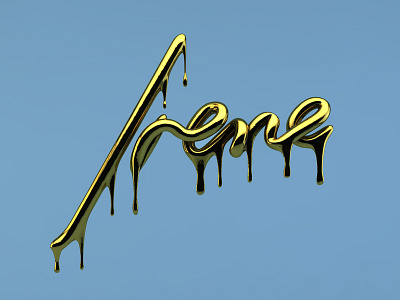 Signed by 3d cinema4d design floating gold gravity illustration maxon melt minimal name render sign spline vector