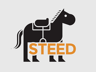 Steed - Black Horse branding flat horse logo