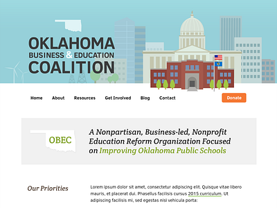 Oklahoma Business & Education Coalition business coalition education flat oklahoma school skyline web