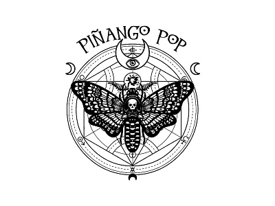 Piñango Pop - Polilla band branding design flat icon illustration illustrator logo music vector