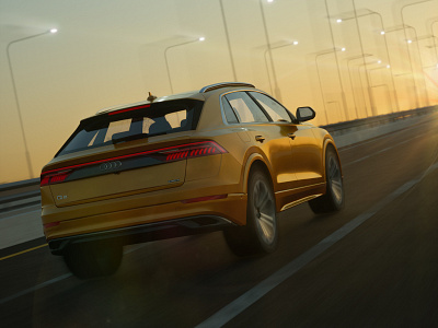 Audi Q8 3d audi c4d octane q8 render road