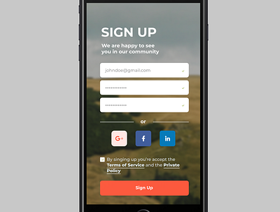 Sign up form_dailyui_01 app dailyui design interface simplicity ui web