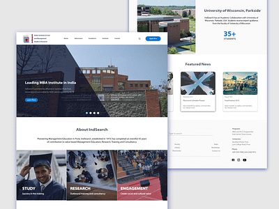 University Website Landing Page Design