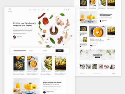 Food Blog Landing Page UI Design