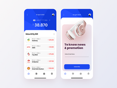 Banking App app app design banking blue clean ui design ios ui