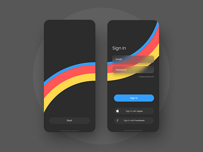 Sign In app clean ui dark app dark ui design ios sign in ui