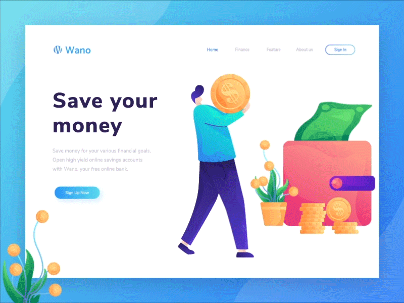 Wano - Website Animation gif landing page motion graphic website website animation