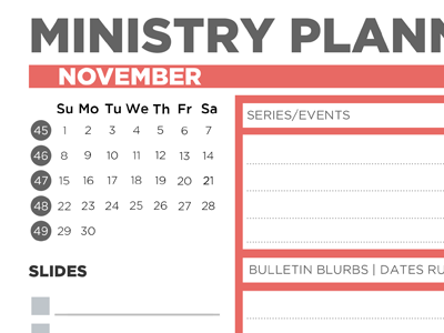 Ministry Planning Tool