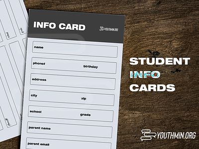 New student information cards