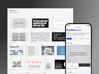 FontNote - ressource for fonts blue collection design font collection fontnote fonts ressource ui ux webdesign