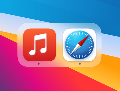 Big Sur Icons Music and Safari 3d app app icon apple appledesign bigsur colorful design icondesign icons macos macos icon safari ui uidesign vibrant