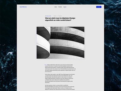 Article Design on Portfolio Website 2020 article article design blog blue frontend grey journal kirby layout magazine minimalism photography typography ui ux webdesign website