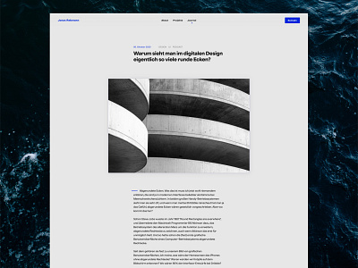 Article Design on Portfolio Website