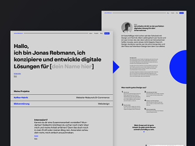 JonasRebmann.de | Portfolio Landing Page about freelancer kirby landing page mysite portfolio site ui uiux ux webdesign webdesigner