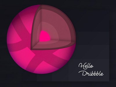 Hello Dribbble - Core core cross section design hello dribbble hello dribble hellodribbble illustration layered layers round sphere