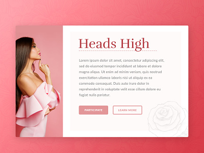 Heads High Roses card design empowerment girl participate rose roses strength ui upliftment ux ui web design woman women women empowerment