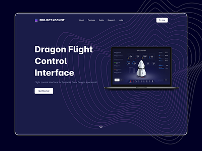 #DailyUI 003: Project Kockpit abstract design figma interface landing mac mockup product spacex ui webdesign