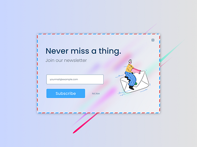 #DailyUI 016: Pop-Up / Overlay dailyui design figma glassmorphism glassy input newsletters overlay popup webdesign
