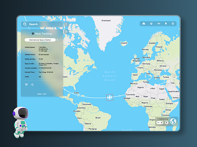 #DailyUI 020: Location Tracker app dailyui design figma iss location map nasa space tracker webdesign
