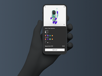 #Daily UI 33: Customize Product 3d app customize dailyui dailyui33 design figma matte mockup spaceman vectary