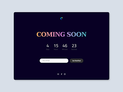 #DailyUI 48: Coming Soon 048 comingsoon countdown dailyui dailyui048 dailyui48 design figma webdesign