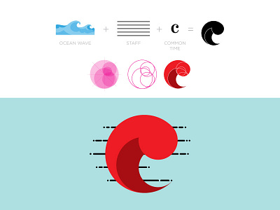 Musical Logomark Exploration logo music red sheet music wave