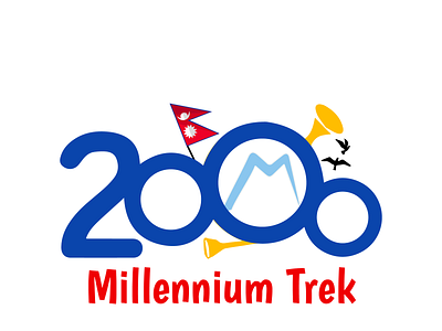 Sample Logo for the Millennium Trek hiking logo millennium millennium trek nepal nepal himalayas pokhara trekking