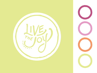 Bright and girly yoga and active wear logo bright color illustrator joy live logo pallet yoga