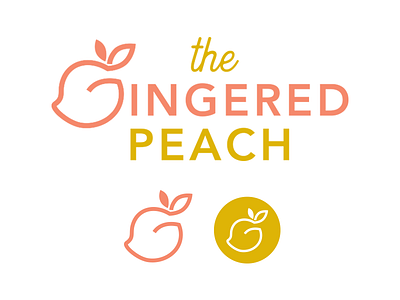 The Gingered Peach Logo fruit g illustrator lettering logo peach yellow