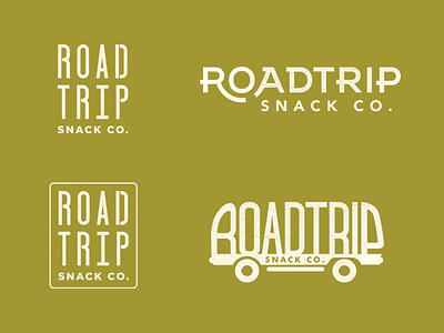 Roadtrip Snack Co. green logo logotype r typography van vwbug