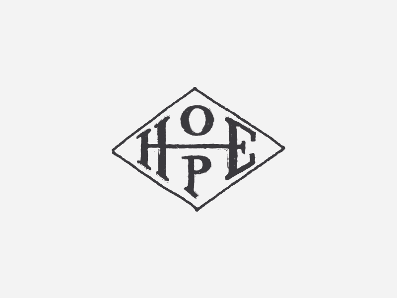 Hope logotype lettering drawn hand type diamond hope