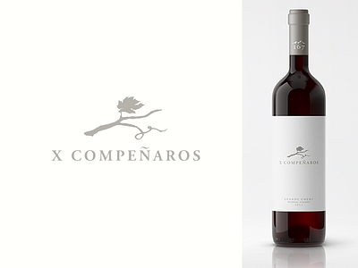 X Companeros branch grapes leaf vine wine