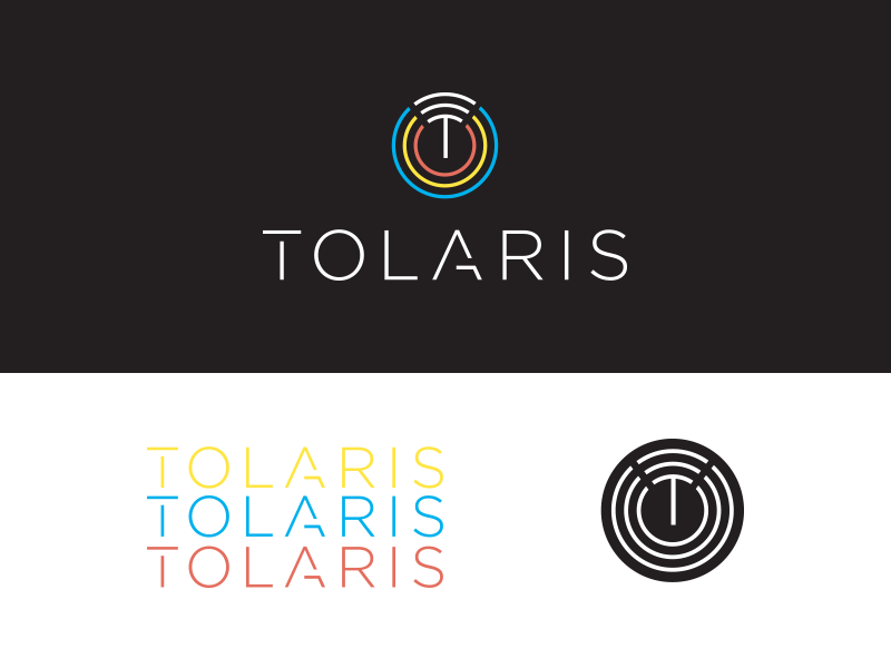 Tolaris Wireless lettering a t power wifi colorful edgy tech wireless