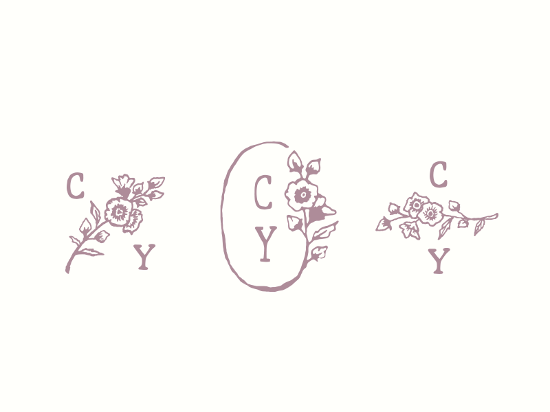 Flower logo options logo photographer whimsical drawn hand wild flowers