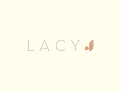 Lacy J cream j lacy letter logo peach