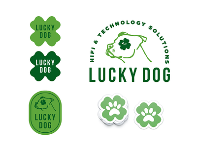 Lucky Dog Hifi brand bull dog irish logo lucky paw pit