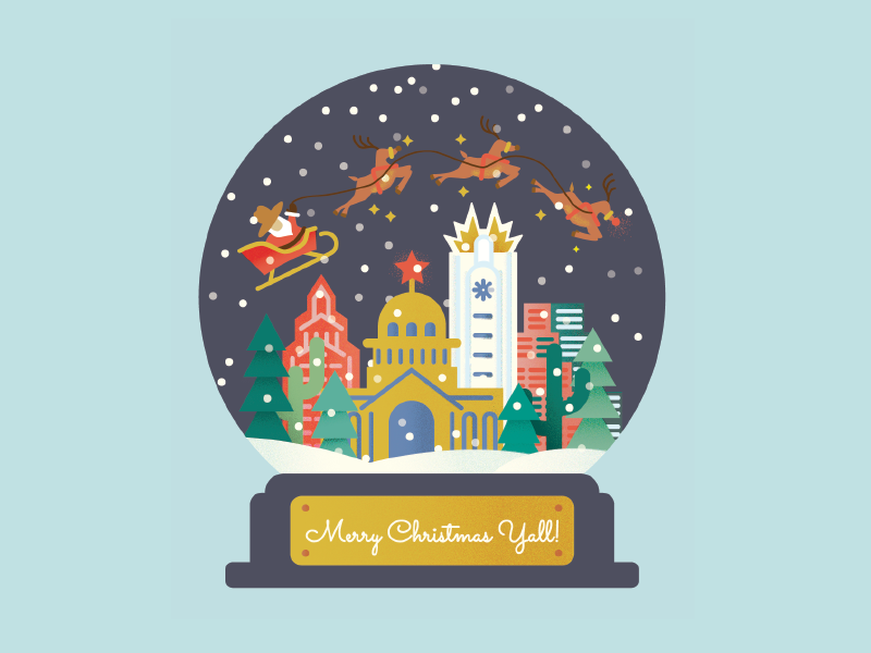 V early but she's so cute. texture design illustrator santa holiday christmas austin snowglobe